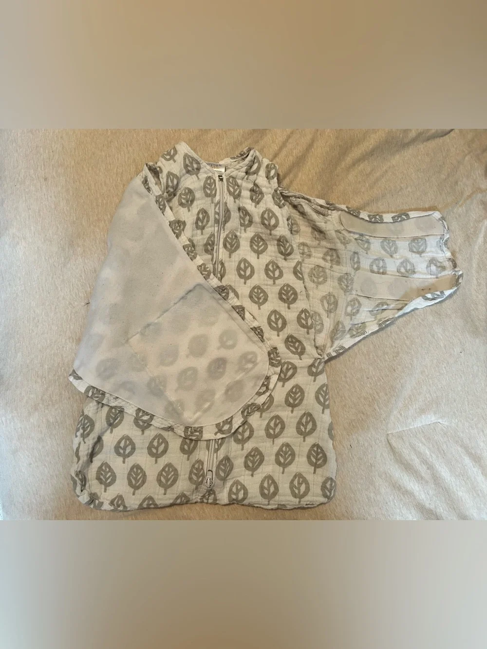 Halo Swaddle Sleep Sack Muslin-Gray Tree Leaf